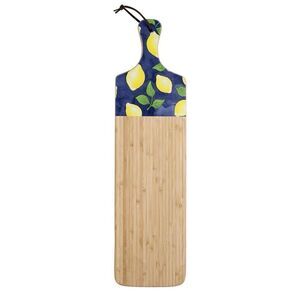 NWT Gorgeous EVERYDAY Cutting & Serving 23” Blue Lemons Bamboo Wood Board
